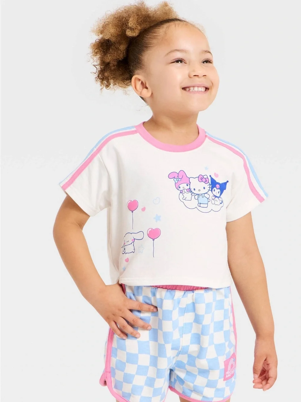 Outfit Hello Kitty White, Blue & Pink Short Sleeve Set